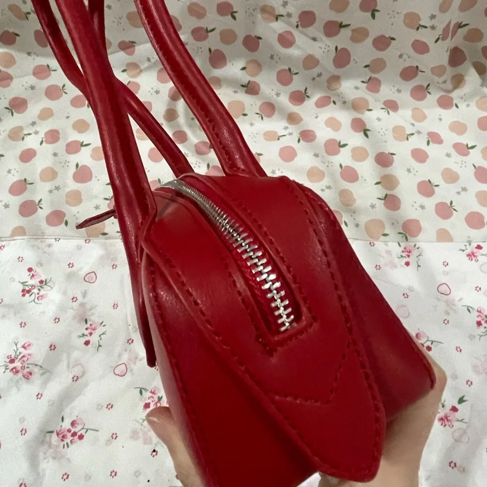 Alaïa Red Leather Barrel Shoulder Bag